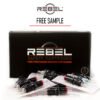 Free REBEL precision cartridges sample box with unopened cartridges displayed in front of packaging