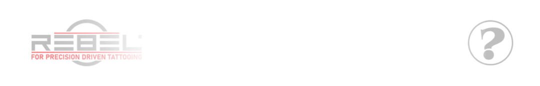 White background header image for the REBEL FAQ page featuring a faded bi-color REBEL logo on the left and a question mark in a circle on the right.