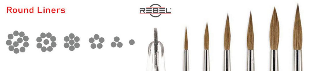 Liner Tattoo needle configurations compare to artist paint brushes - REBEL