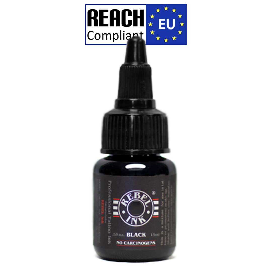 REACH certified REBEL Black tattoo ink 0.5 oz free sample