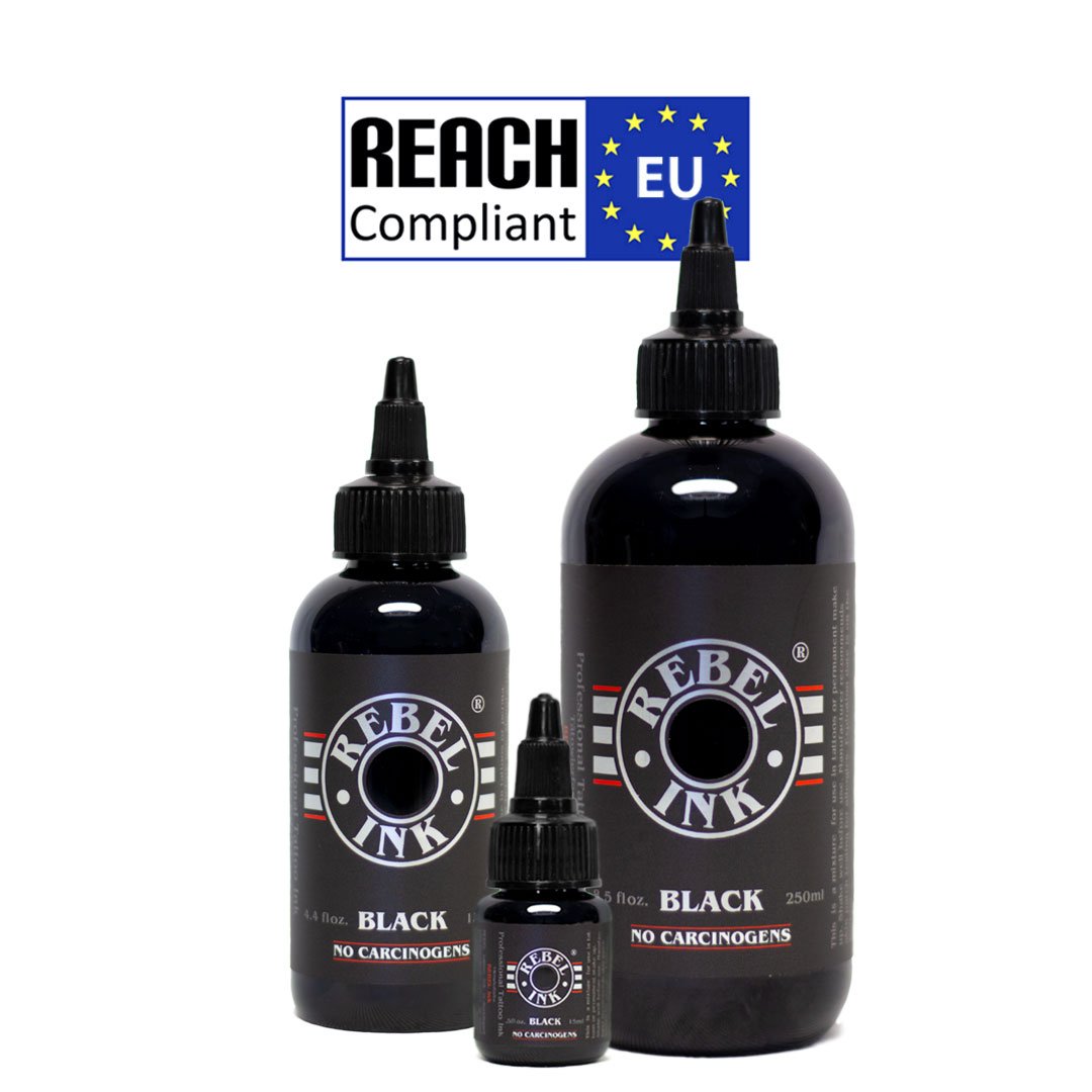 REACH Certified REBEL Black Professional Black Tattoo Ink