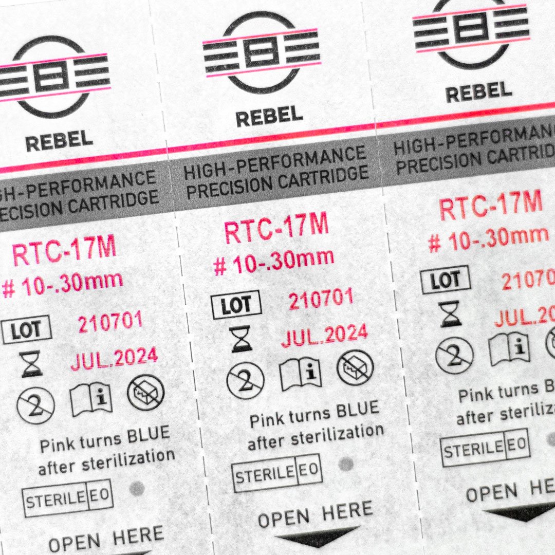 REBEL Precision 17 Magnum Tattoo Cartridges sterile blister pack with gauge and safety details