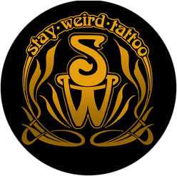 Stay Weird Tattoo logo on Bence Kormos Rebel Black Ink testimonial