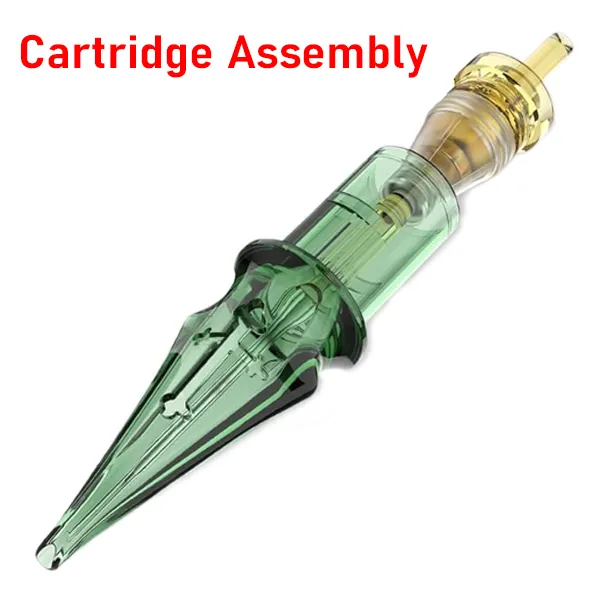 Tattoo cartridge assembly with plunger and housing joined together