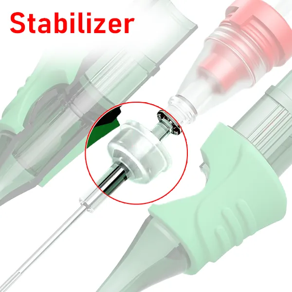 Tattoo cartridge stabilizer ring keeping round needle configurations centered