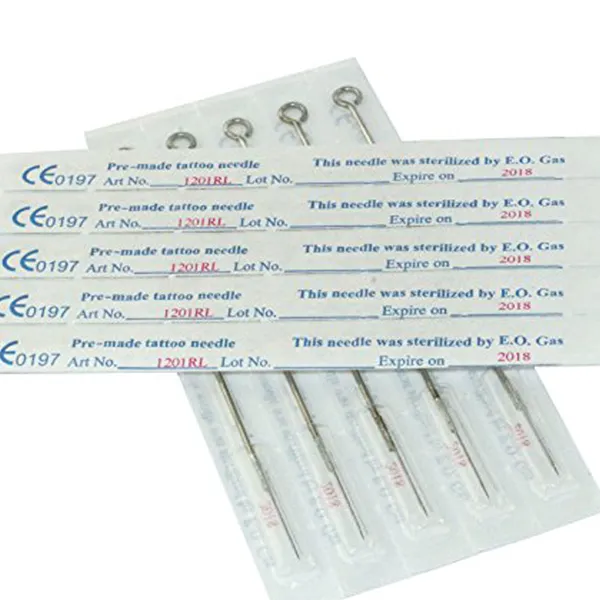 EO gas sterilized tattoo needle bars packaged for safe use in professional tattooing and manufacturing distribution