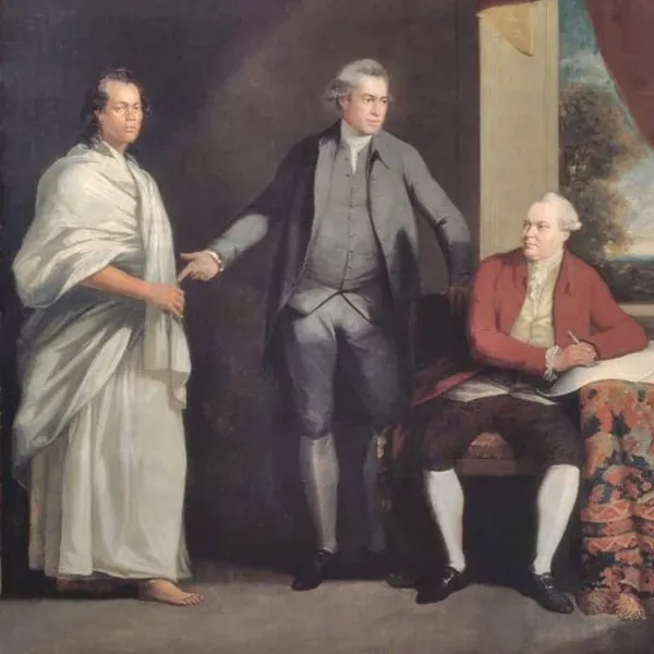 Omai Polynesian Tattoos portrait with Joseph Banks and Lord Sandwich