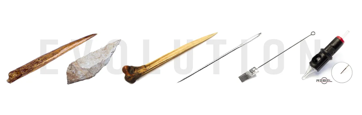 Evolution of tattoo needles from ancient tools to modern REBEL cartridges