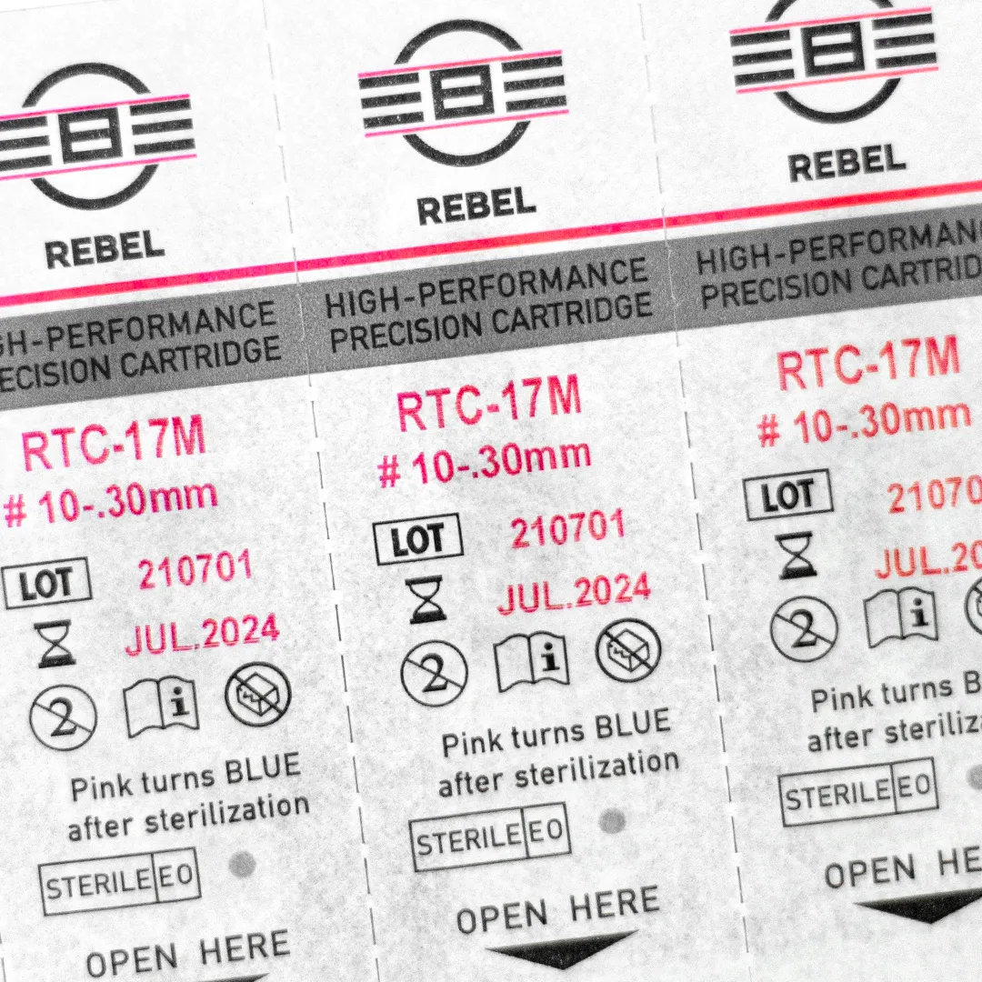 REBEL Precision 17 Magnum Tattoo Cartridges sterile blister pack with gauge and safety details
