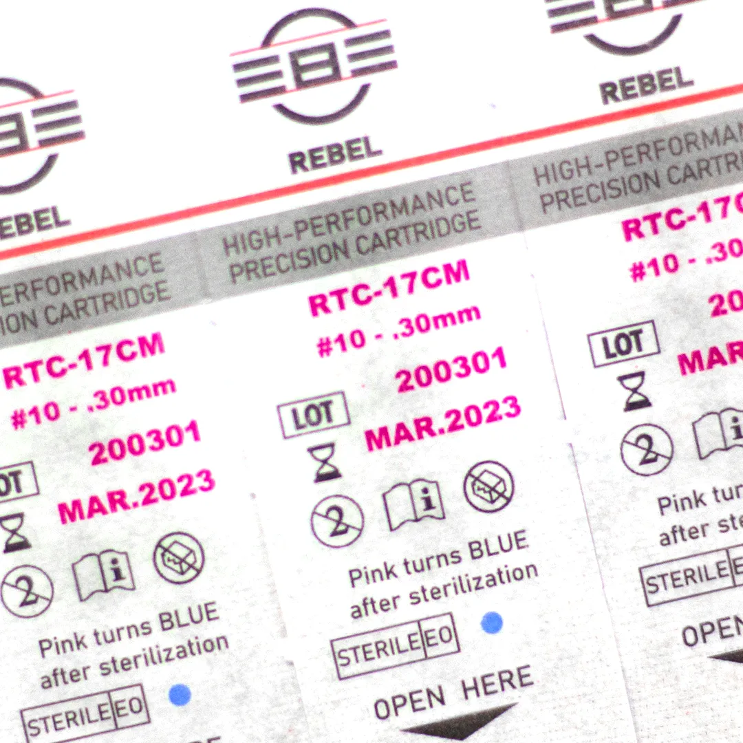 REBEL Precision 17 Curved Magnum Tattoo Cartridges sterile blister pack with gauge and safety details