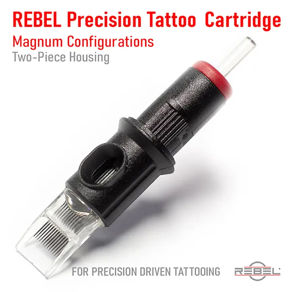 REBEL Precision Tattoo Cartridge — magnum configurations, two-piece housing