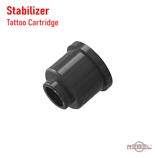 Isolated tattoo cartridge stabilizer black plastic component