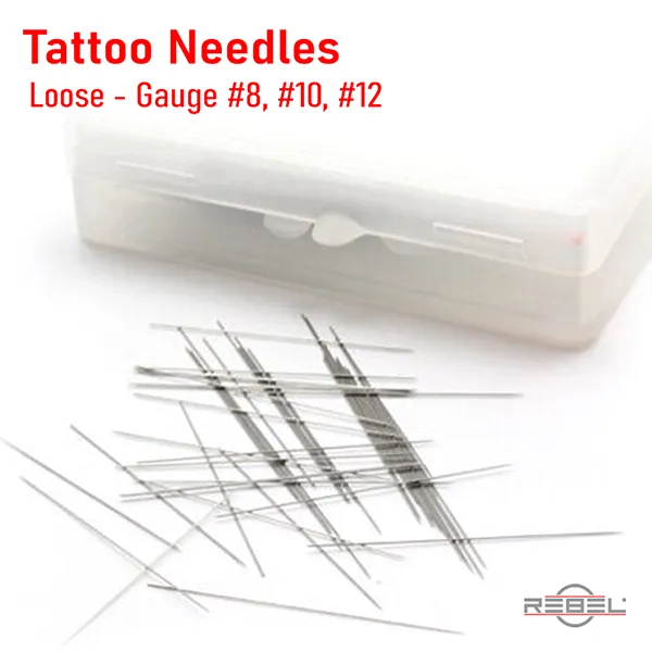 Loose tattoo needles in gauges 8 10 and 12