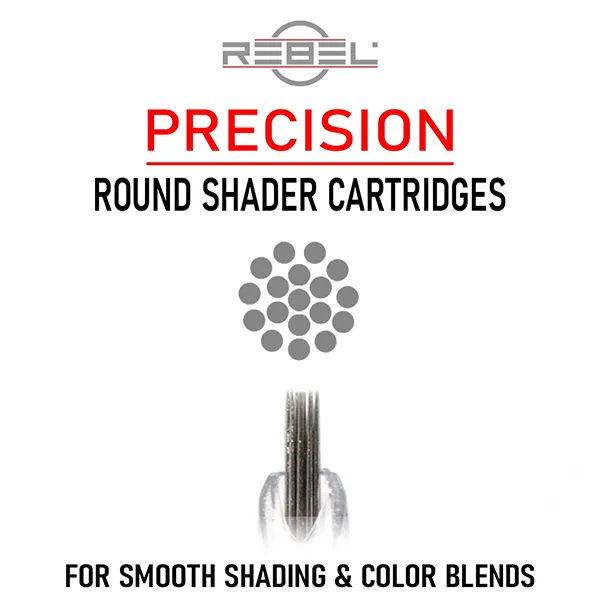 REBEL Round Shader Tattoo Cartridges – Precision for Smooth Shading and Color Blends