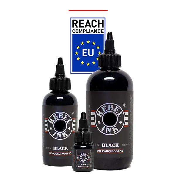 REBEL Black tattoo ink REACH-certified for professional artists