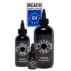 REBEL Black REACH-certified tattoo ink bottles for professional artists
