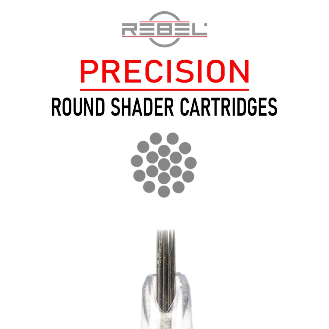 REBEL Round Shader Tattoo Cartridges – Precision for Smooth Shading and Color Blends