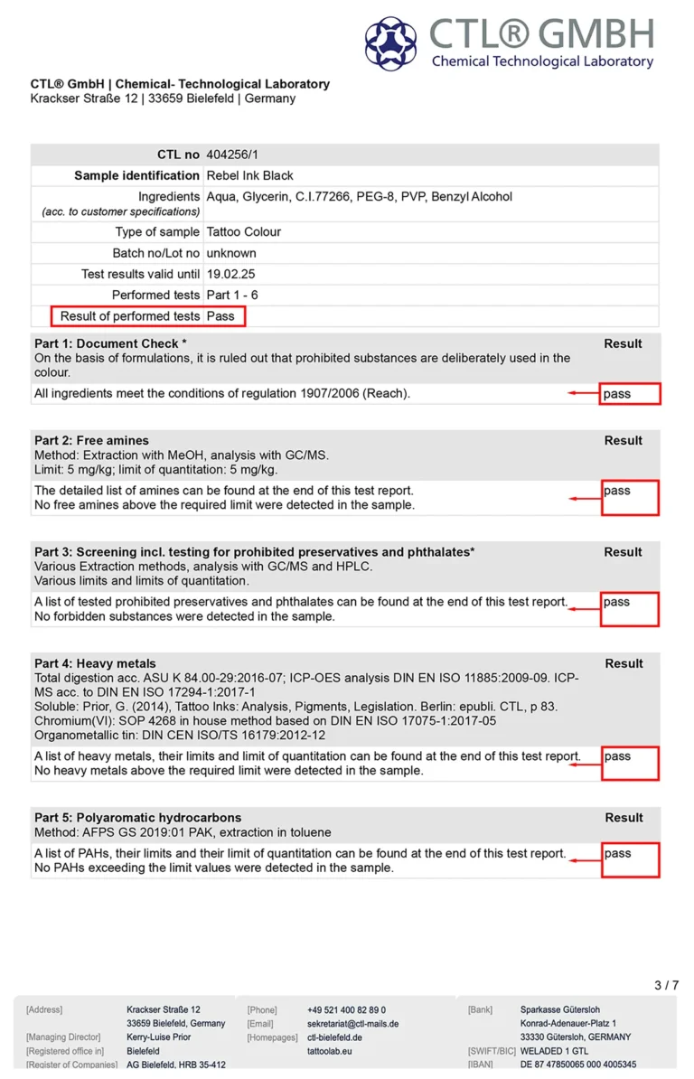 REBEL Black — REACH Compliance Certificate (Page 3)