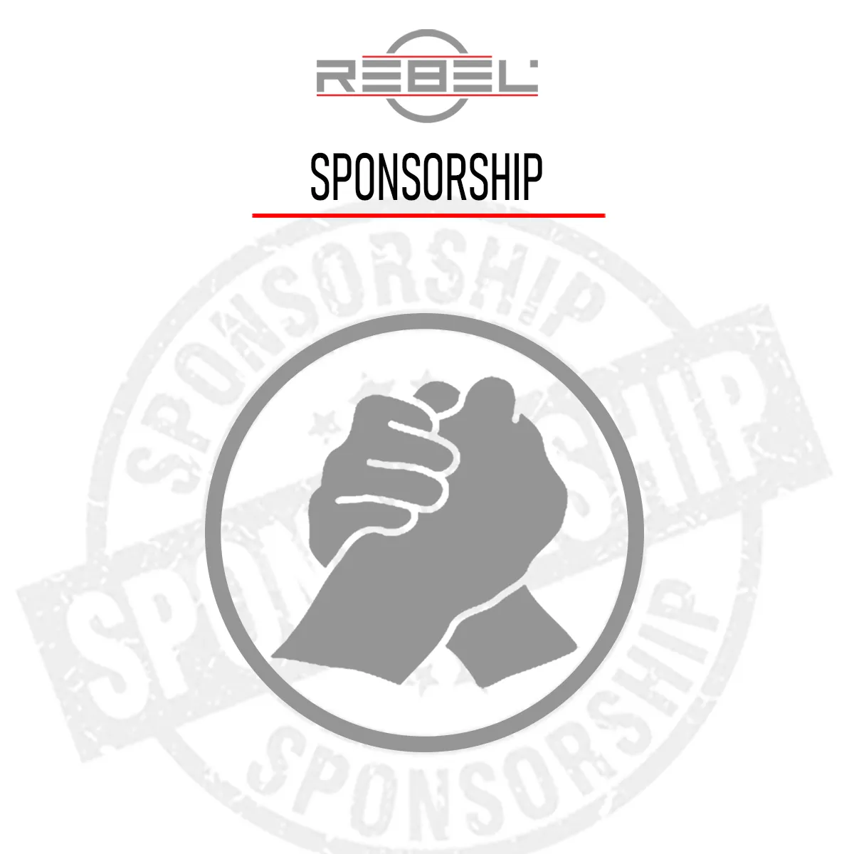 REBEL Tattoo Equipment Sponsorship Program Icon with Handshake