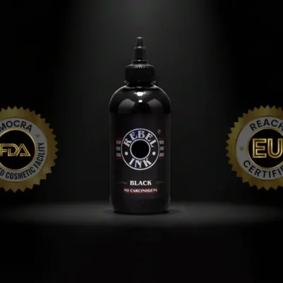 MoCRA registered and REACH certified tattoo ink — REBEL Black Ink with FDA facility registration and EU certification