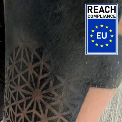 Healed geometric tattoo results proving long-term saturation of REBEL Black REACH compliant ink.