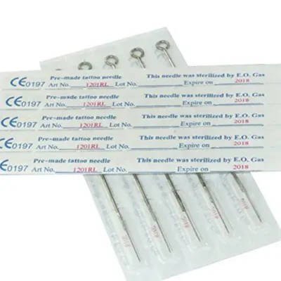 EO gas sterilized tattoo needle bars packaged for safe use in professional tattooing and manufacturing distribution
