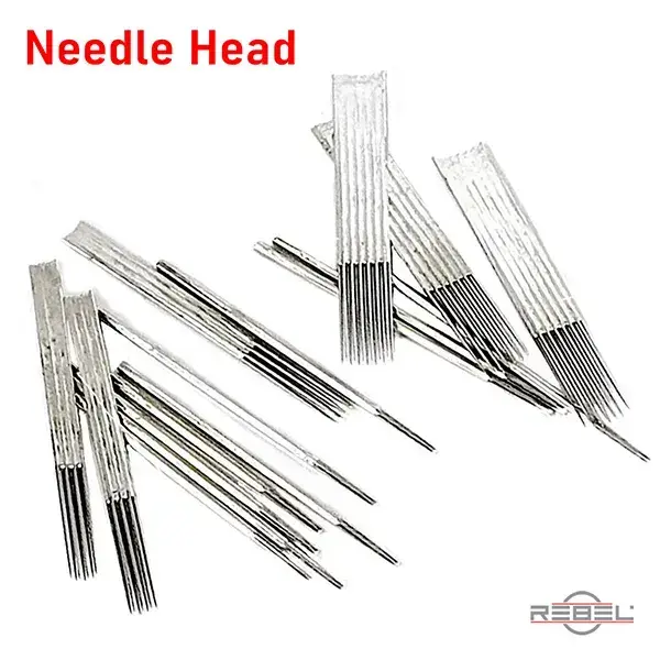 Soldered tattoo needle heads in multiple configurations for cartridge assembly by REBEL Education