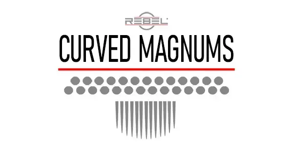 REBEL Curved Magnum tattoo cartridge configuration illustration